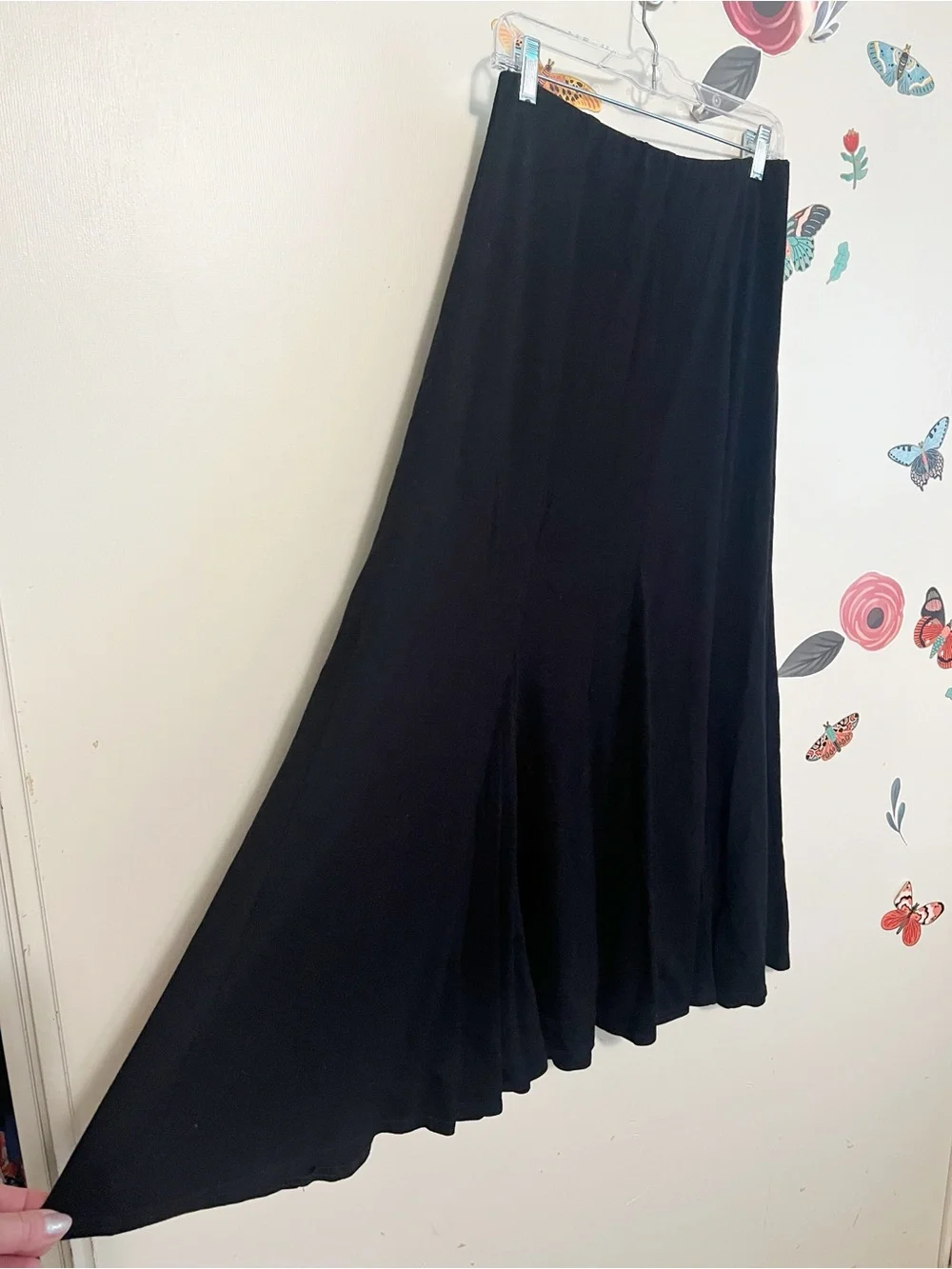 CAbi Black Flared Maxi Skirt